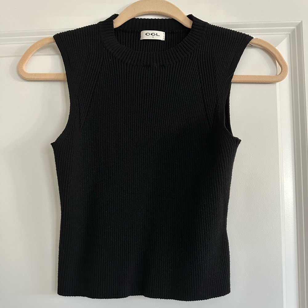 OGL Black Ribbed Tank Top